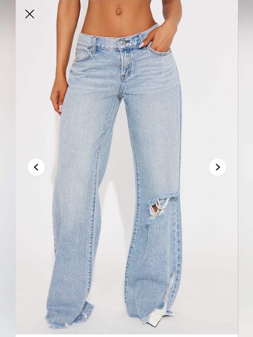 Fashion Nova Kavita Non Stretch Low Rise Ripped Flare Jeans - Women